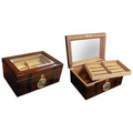 The Ambassador 100 Count Beveled Glass Top Humidor